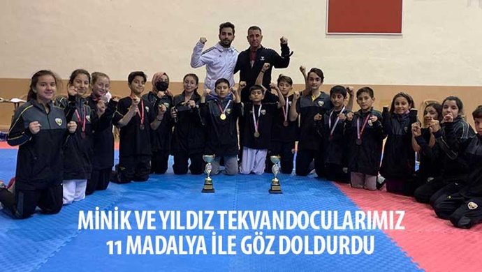 Minik ve Yıldız Tekvandocularımız 11 Madalya ile Göz Doldurdu