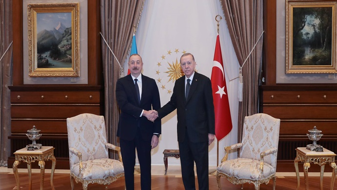 İlham Aliyev ile Cumhurbaşkanı Recep Tayyip Erdoğan baş başa görüştü