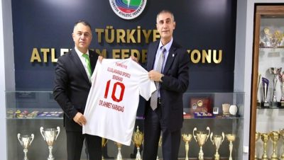 US-SEN Genel Başkanı Bekir Ayaz, Atletizm Federasyonu Başkanı Ahmet Karadağ’ı Ziyaret Etti